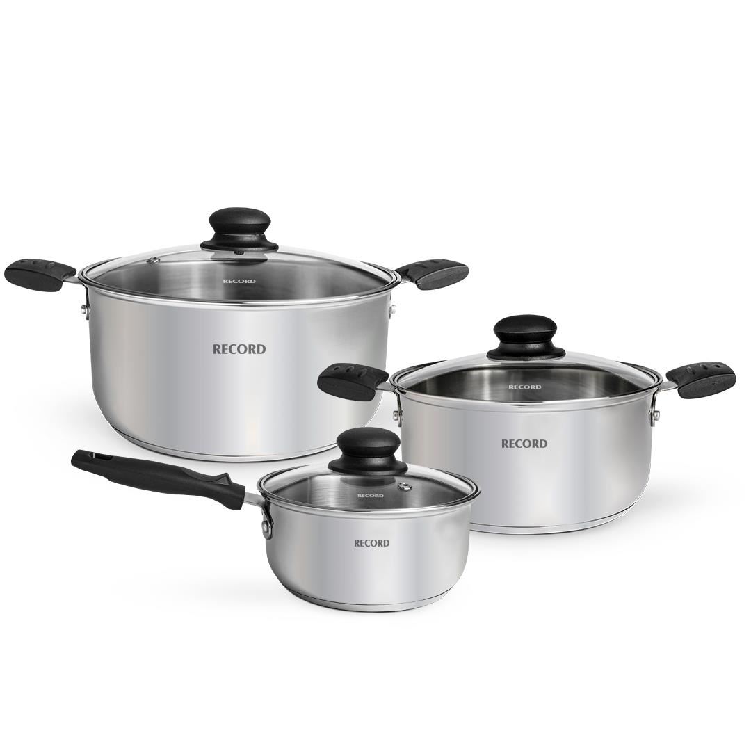 Juego de Ollas Record Noella Acero Inoxidable 6 piezas